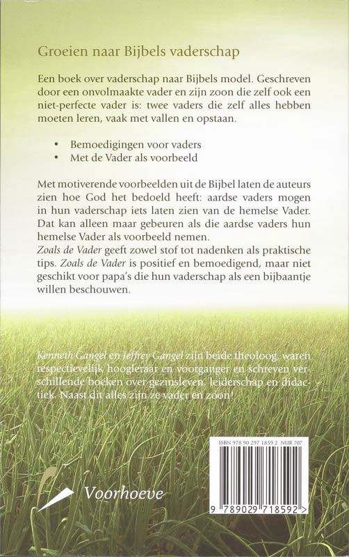Achterkant van Zoals de Vader