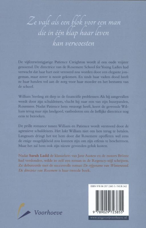 Achterkant van De directrice van Rosemere