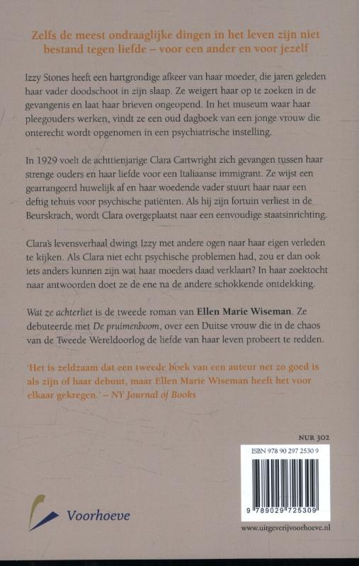 Achterkant van Wat ze achterliet