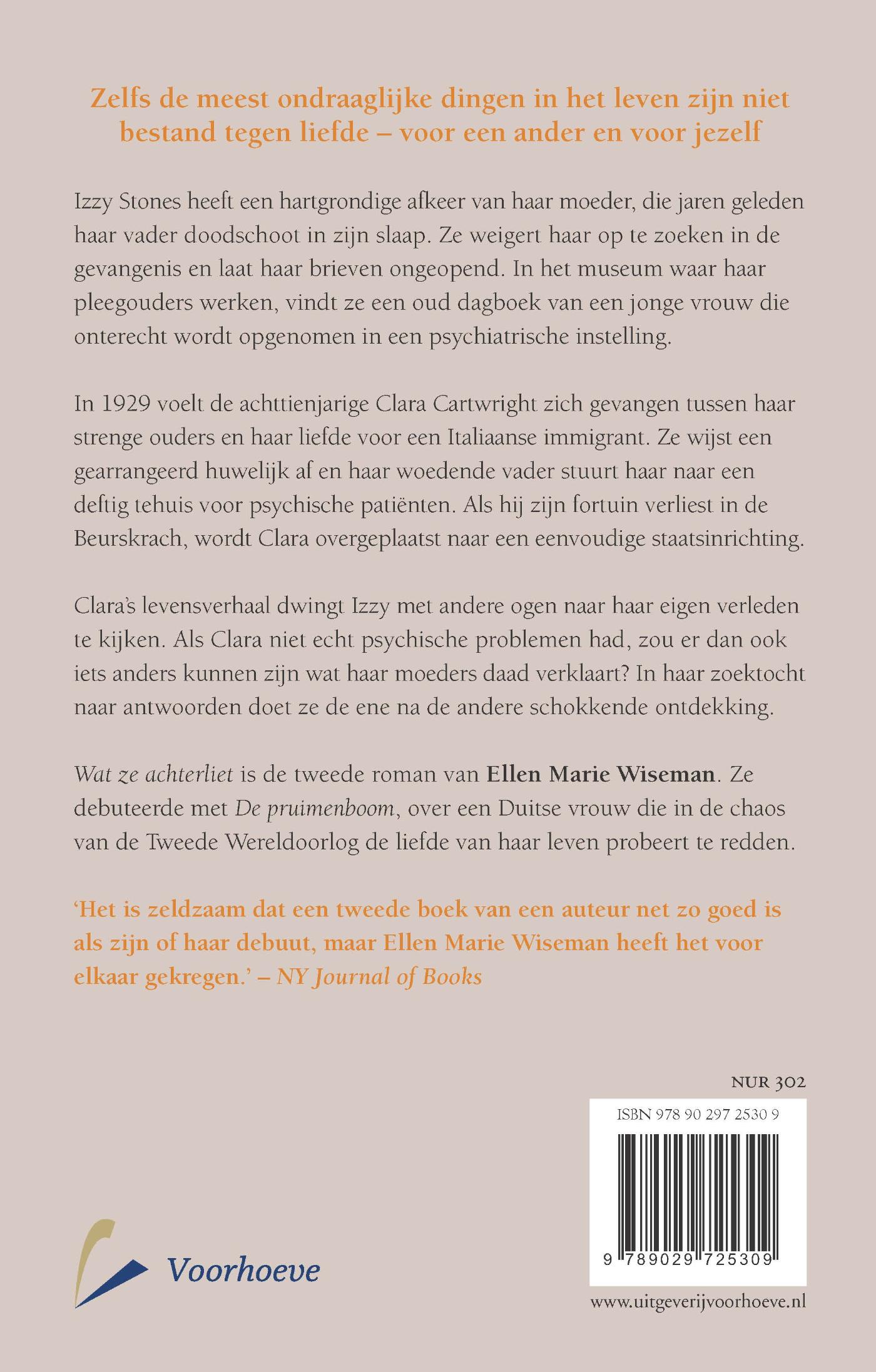 Achterkant van Wat ze achterliet