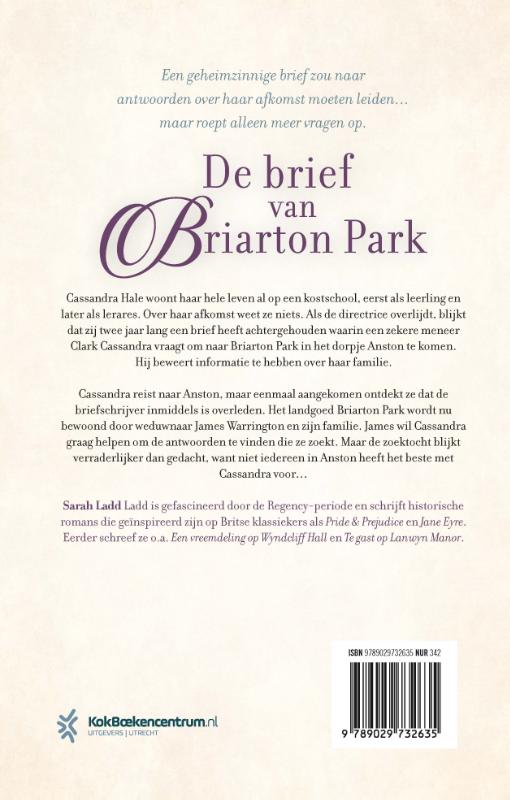 Achterkant van De brief van Briarton Park
