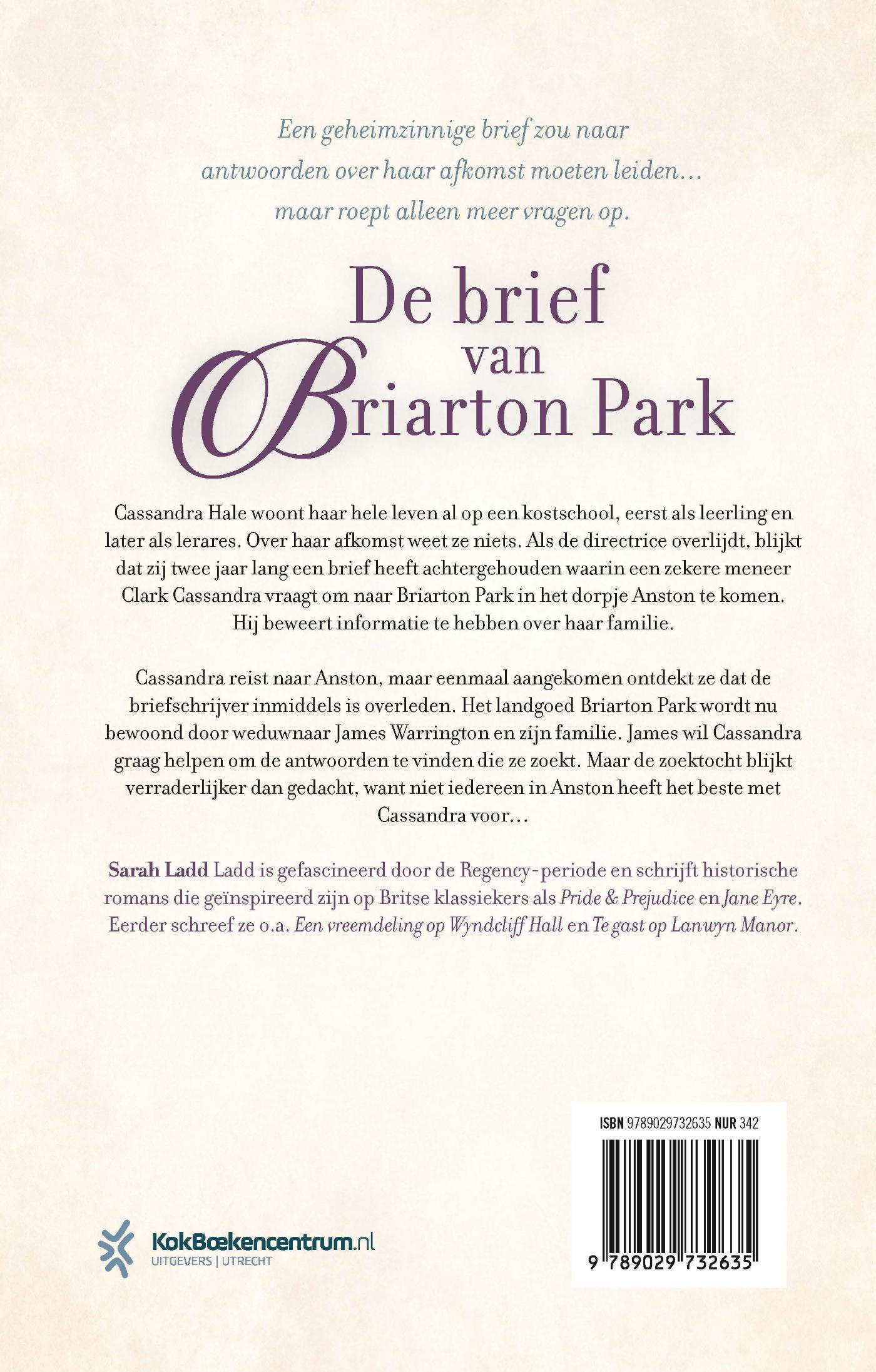 Achterkant van De brief van Briarton Park