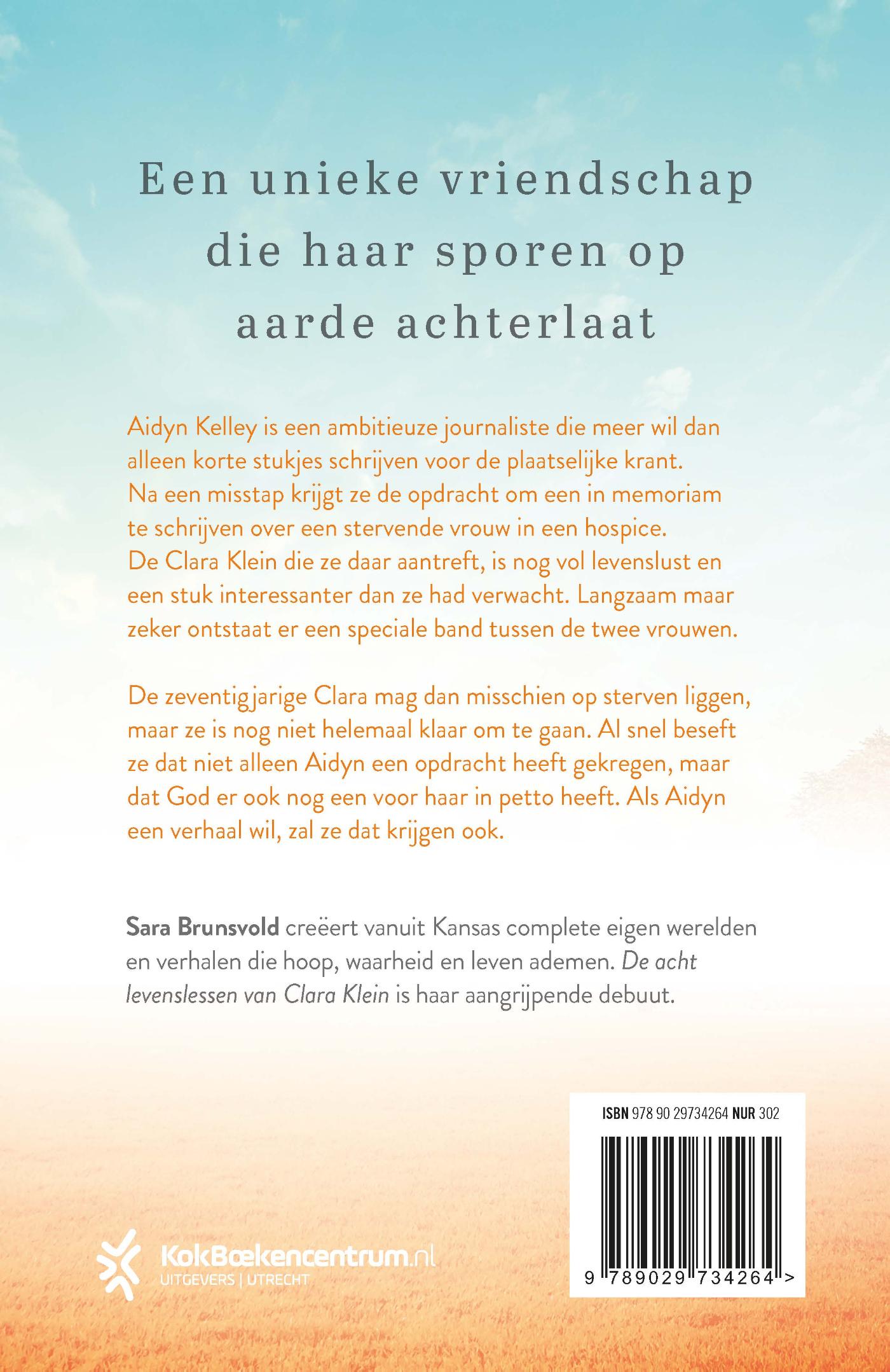 Achterkant van De acht levenslessen van Clara Klein
