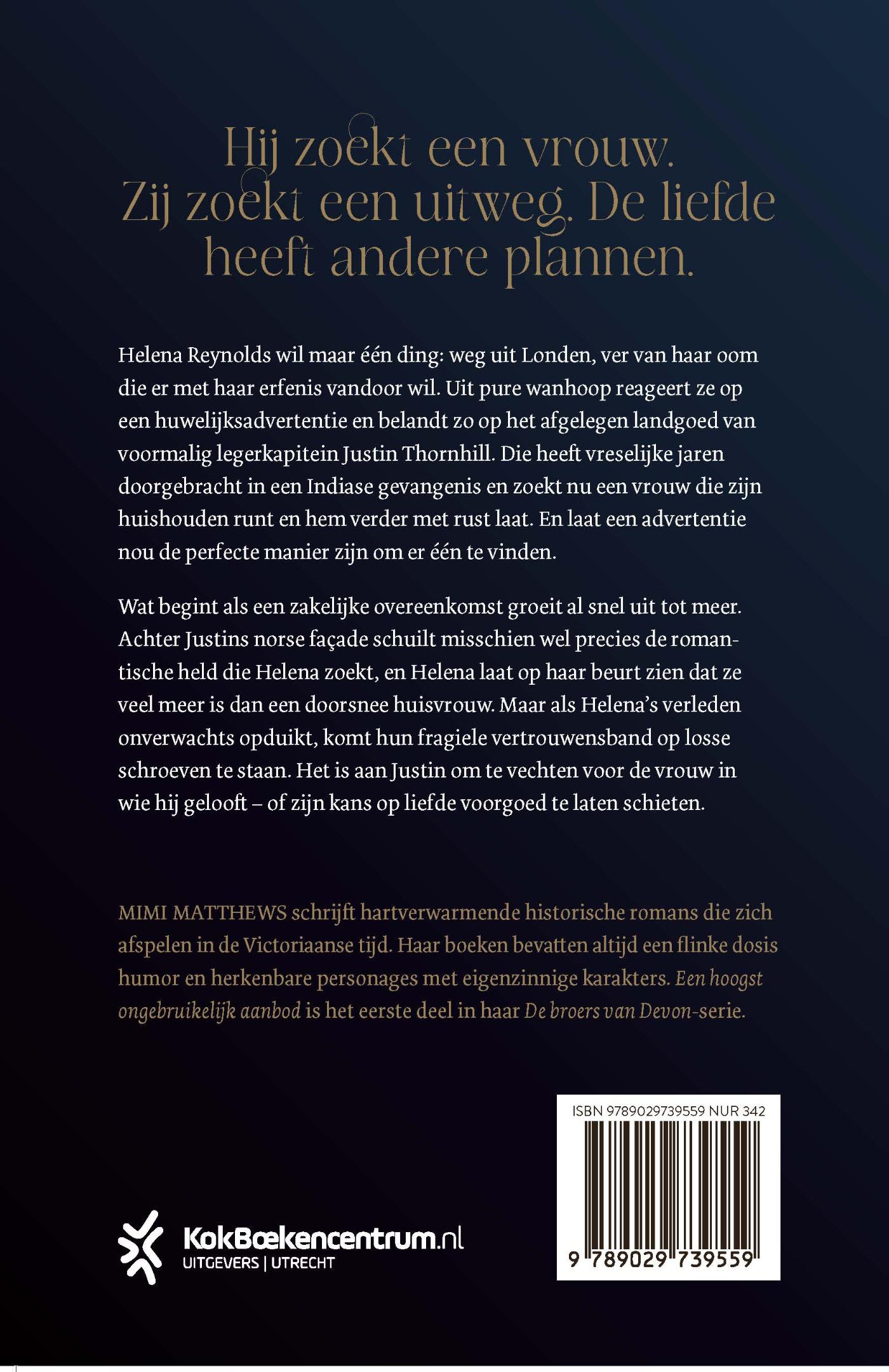 Achterkant van Een hoogst ongebruikelijk aanbod