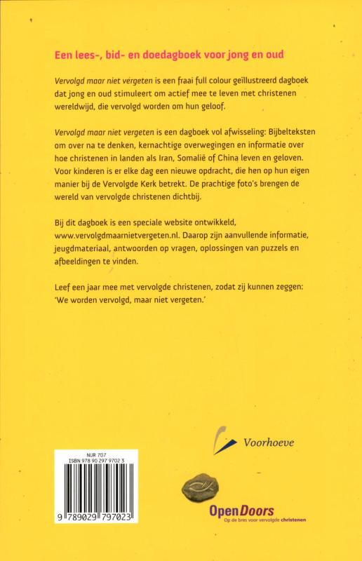 Achterkant van Vervolgd maar niet vergeten