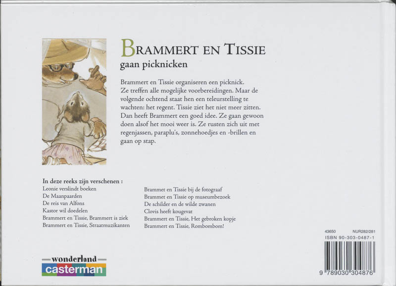 Achterkant van Brammert en Tissie gaan picknicken