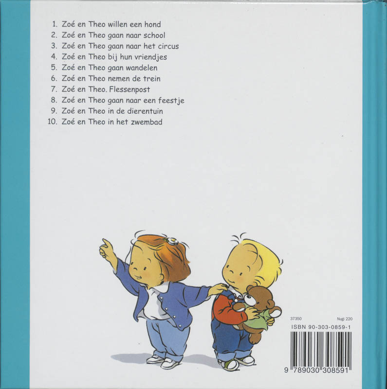 Achterkant van Zoe en Theo in het zwembad