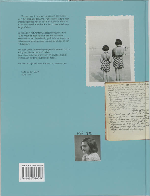 Achterkant van Anne Frank