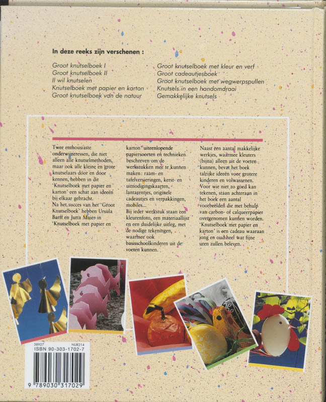 Achterkant van Knutselboek met papier en karton
