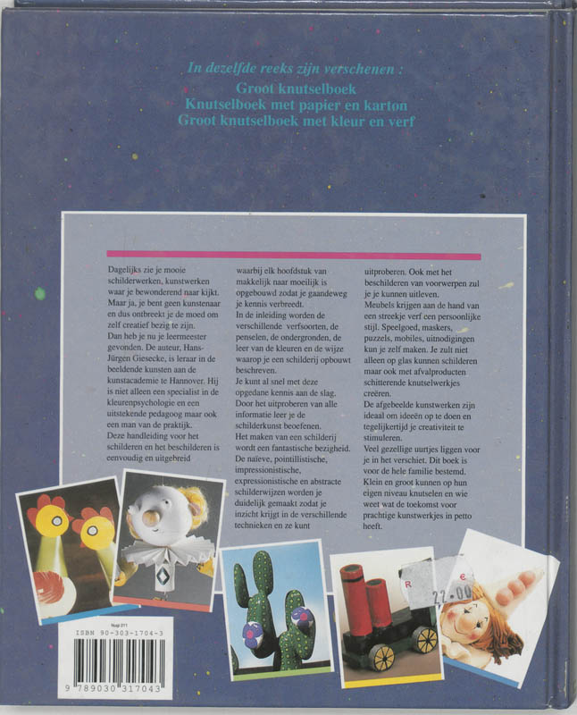 Achterkant van Groot knutselboek met kleur en verf