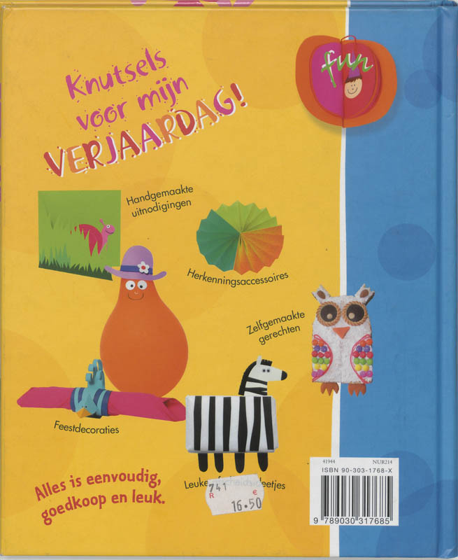 Achterkant van Knutsels voor mijn verjaardag