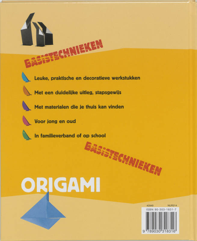 Achterkant van Basistechnieken Origami