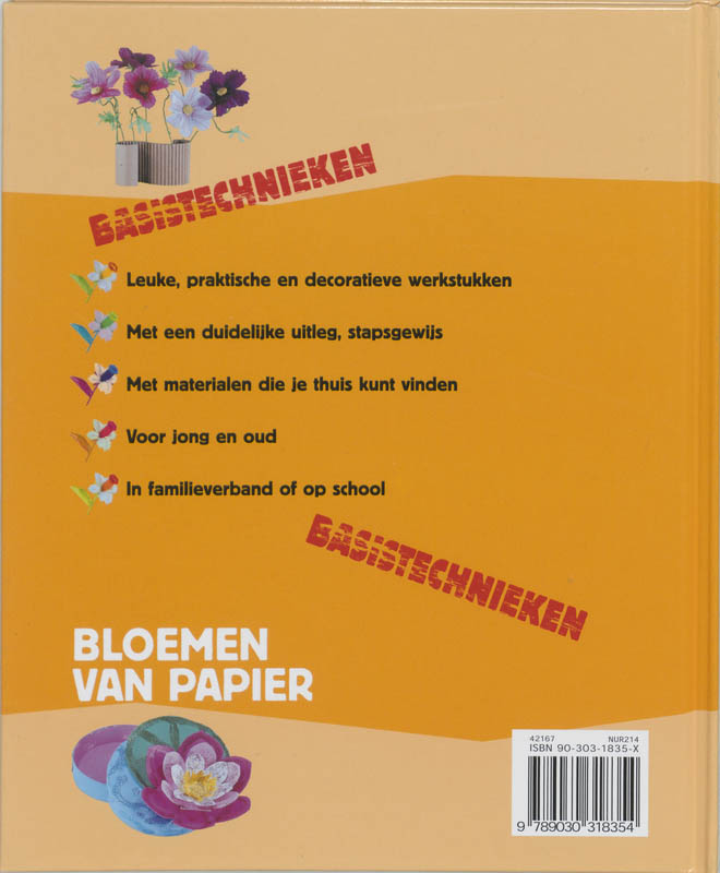 Achterkant van Basistechnieken - bloemen van papier