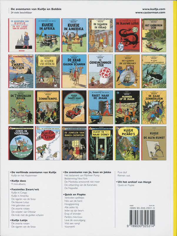 Achterkant van Kuifje en de picaro's