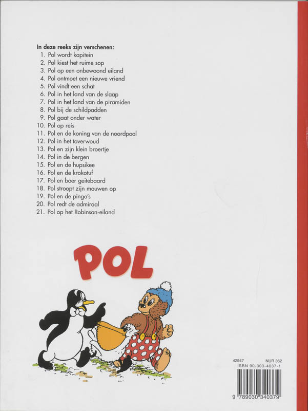 Achterkant van Pol op een onbewoond eiland