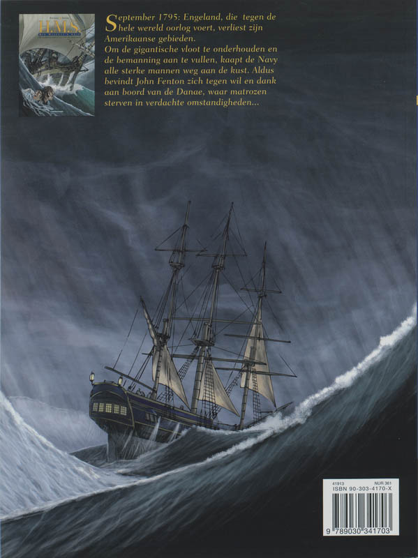 Achterkant van H.M.S.de schipbreukelingen van de Miranda