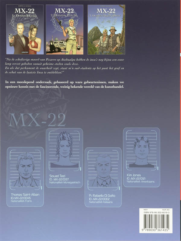 Achterkant van 3 Dossier Machu Picchu