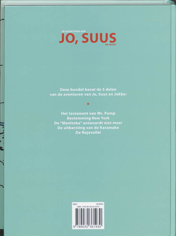Achterkant van De avonturen van Jo,Suus en Jokko