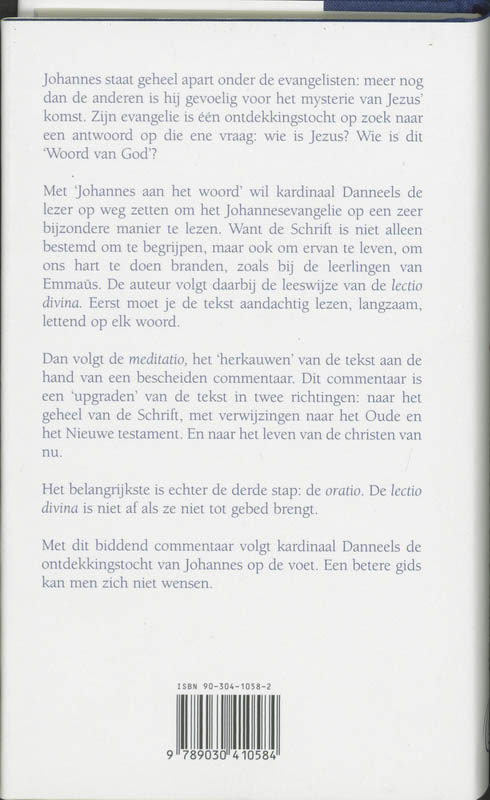 Achterkant van Johannes aan het woord