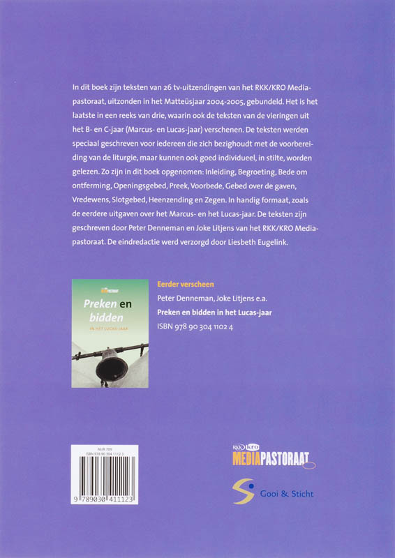 Achterkant van Preken en bidden