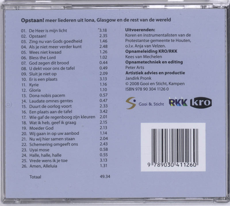 Achterkant van Opstaan!