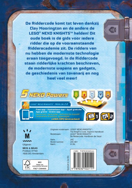 Achterkant van De Riddercode