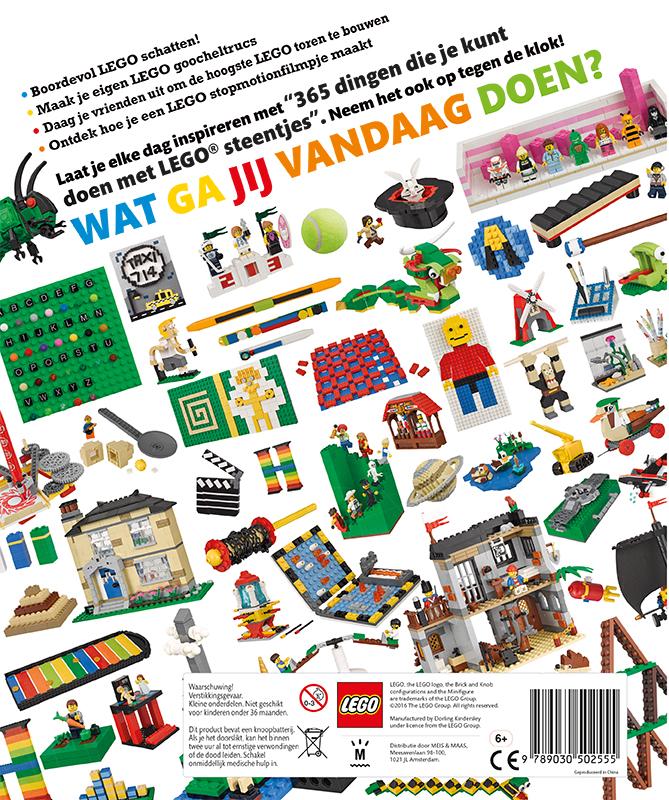 Achterkant van 365 dingen om te doen met Lego steentjes