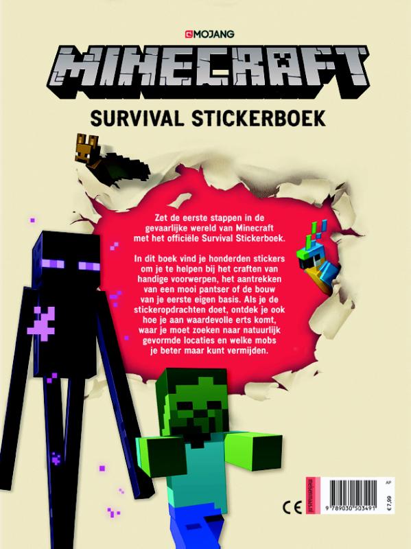 Achterkant van Minecraft Survival Stickerboek