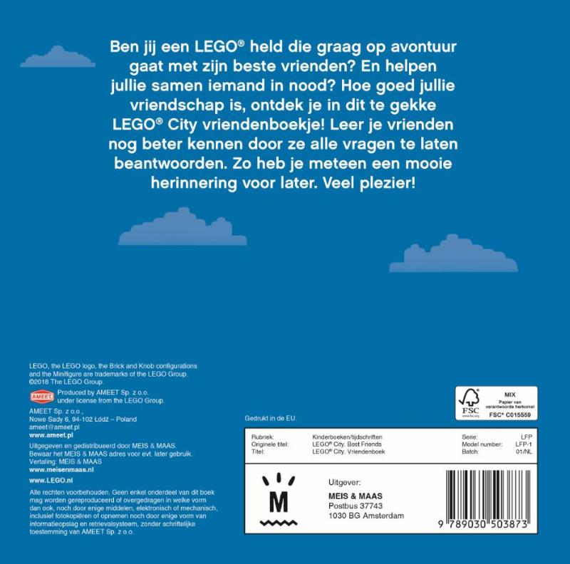 Achterkant van LEGO City: Vriendenboek