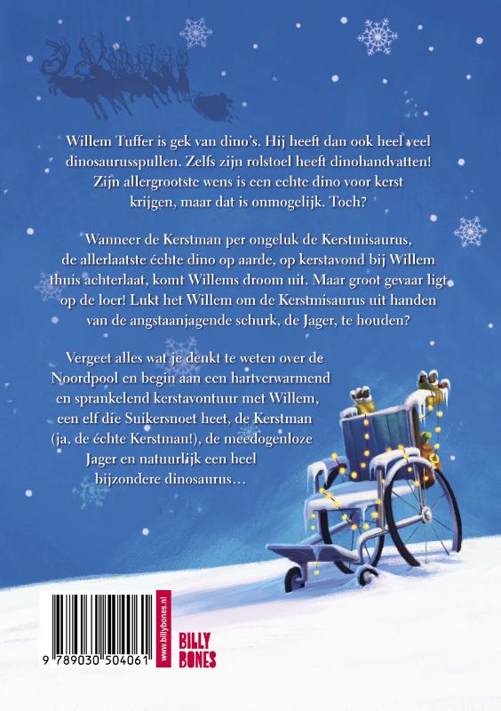 Achterkant van De Kerstmisaurus