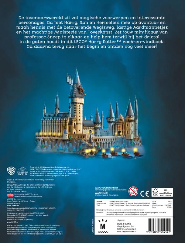 Achterkant van Lego Harry Potter een magisch zoek-en vindboek