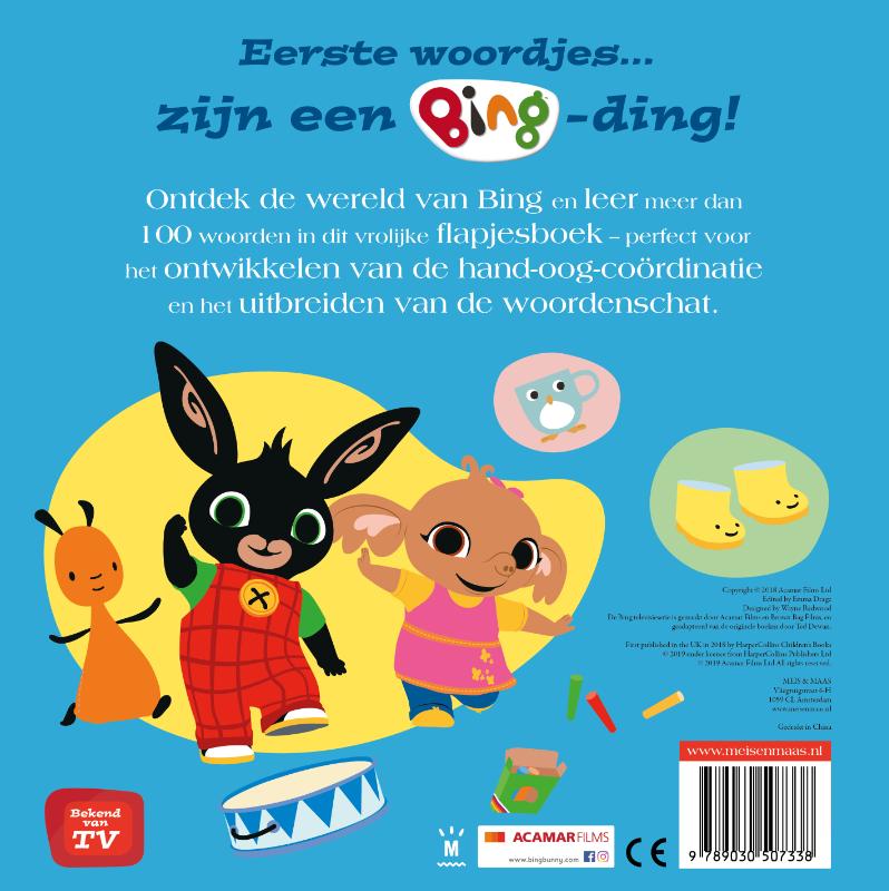 Achterkant van BING's eerste 100 woordjes