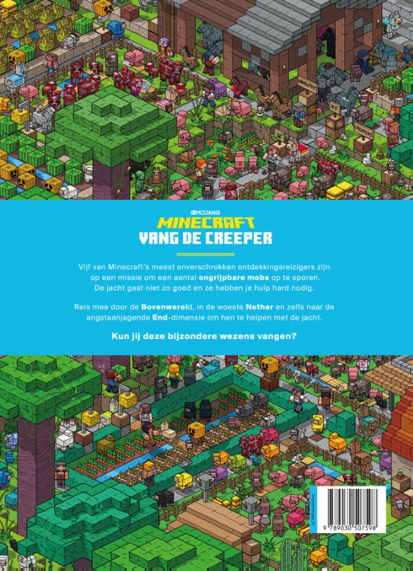 Achterkant van Vang de creeper