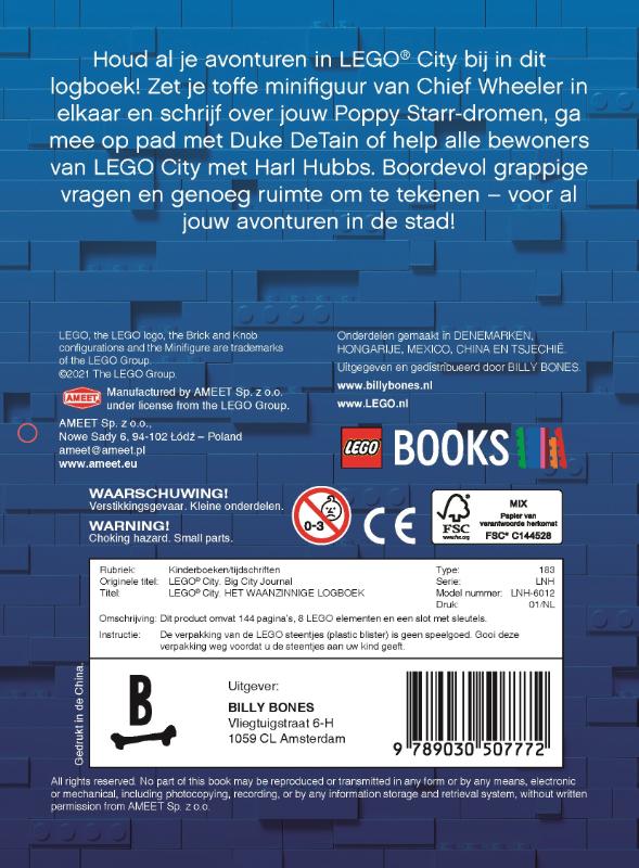 Achterkant van LEGO CITY - Het waanzinnige logboek