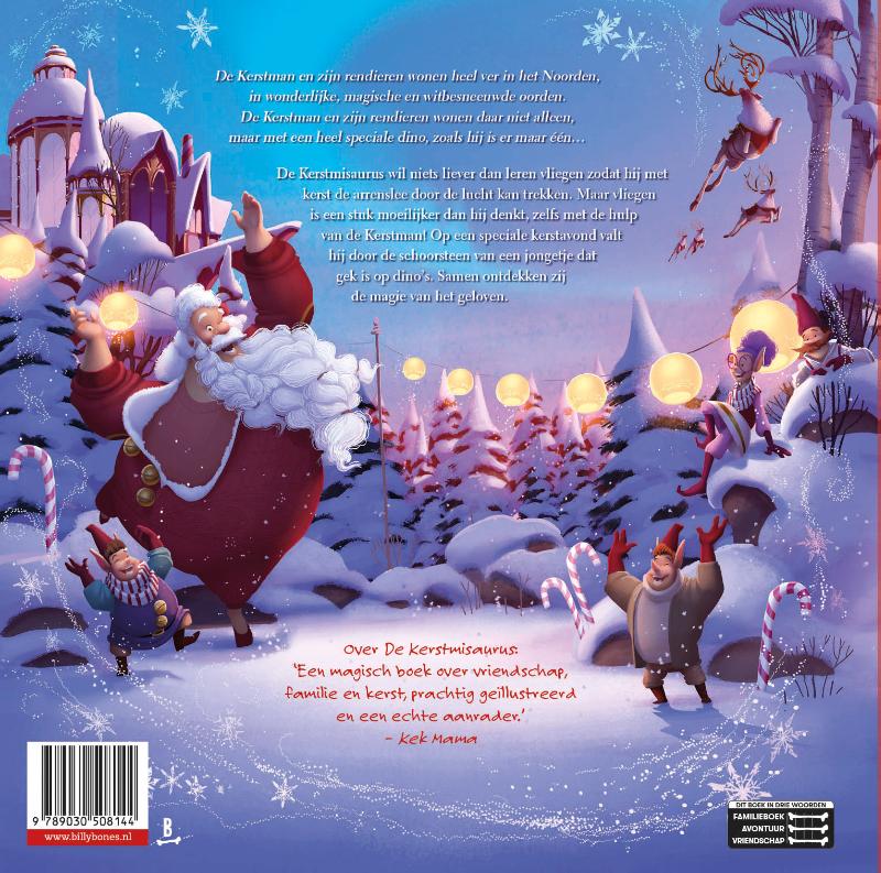 Achterkant van De Kerstmisaurus - Prentenboek