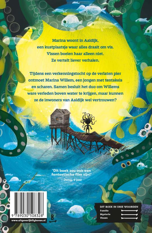 Achterkant van Het mysterieuze verhaal van de tentakeljongen