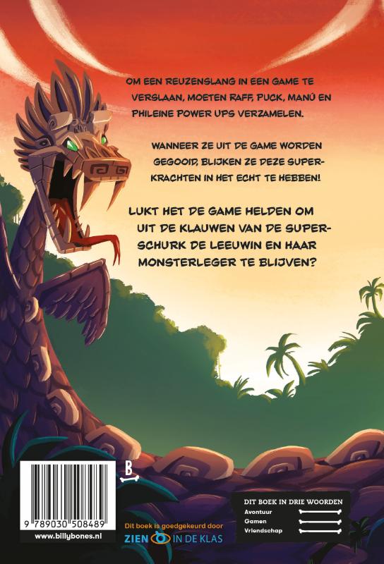 Achterkant van Game Helden tegen de monsters