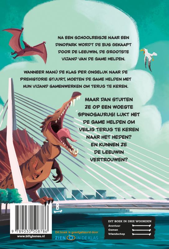 Achterkant van Game Helden tegen de Dino's
