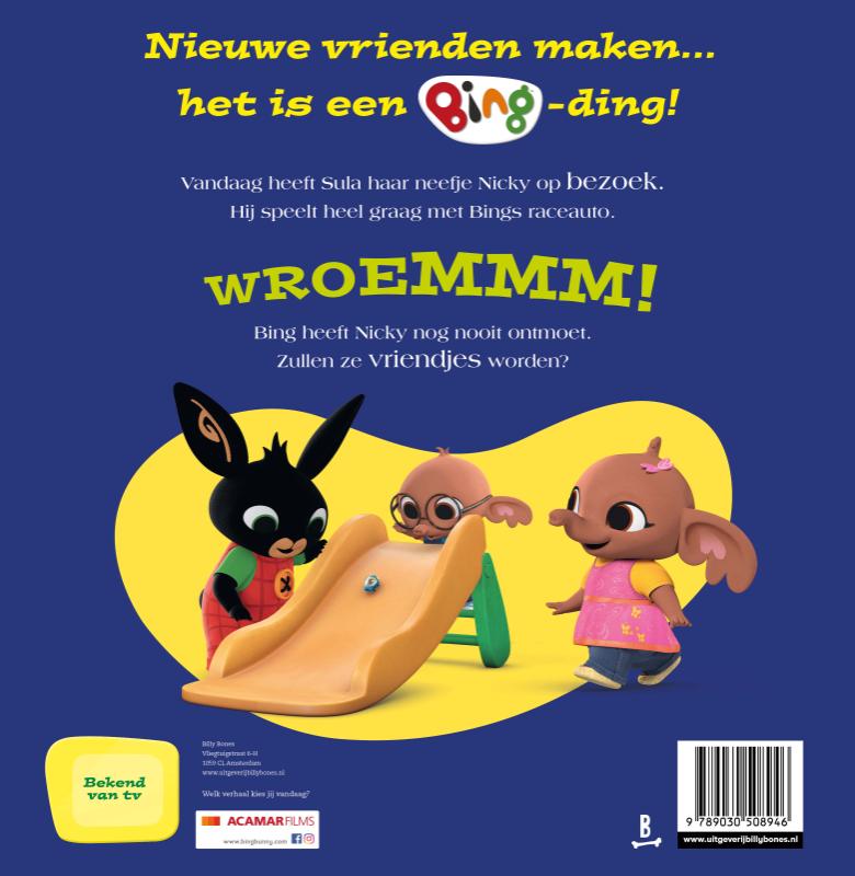 Achterkant van Bings nieuwe vriendje