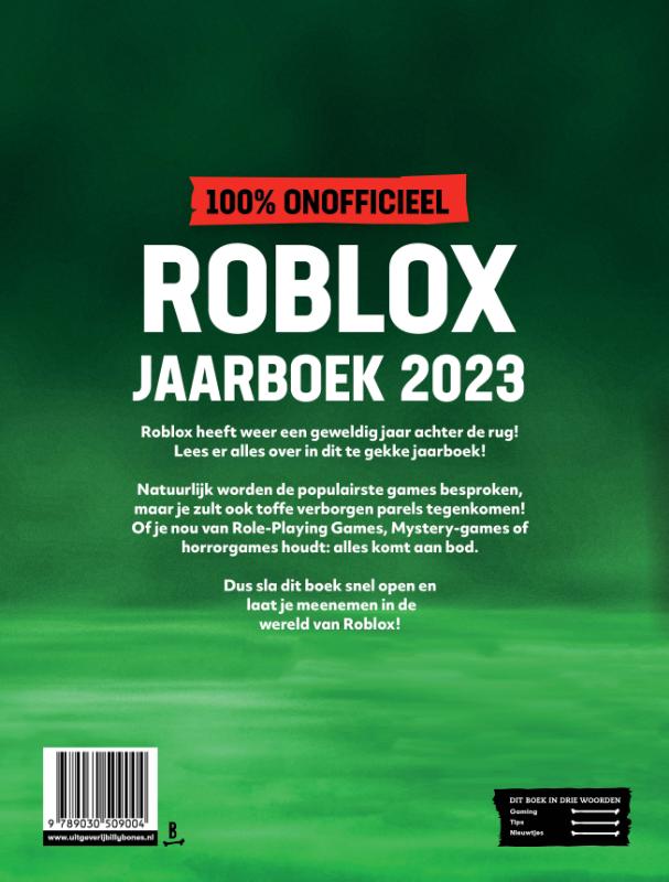 Achterkant van Roblox Jaarboek - 2023