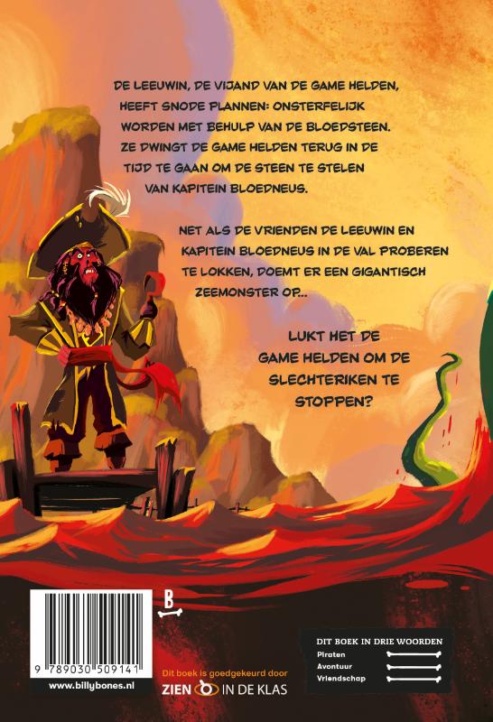 Achterkant van Game Helden tegen de piraten