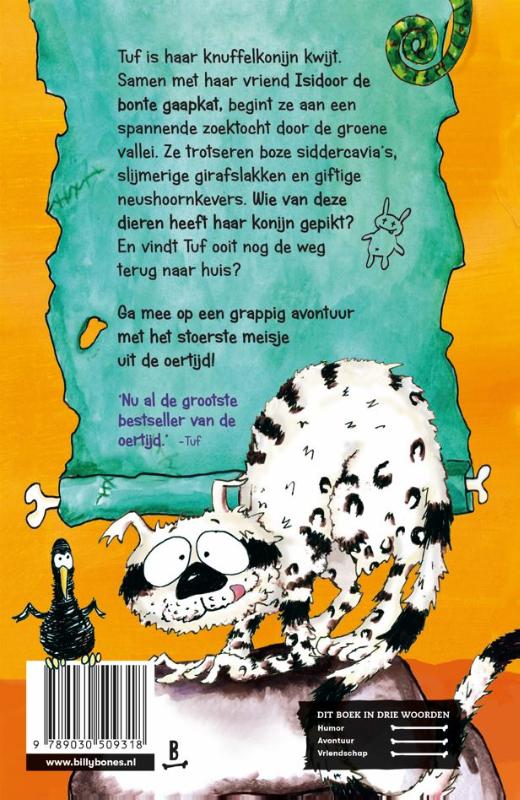 Achterkant van Tuf, het stoerste meisje van de oertijd