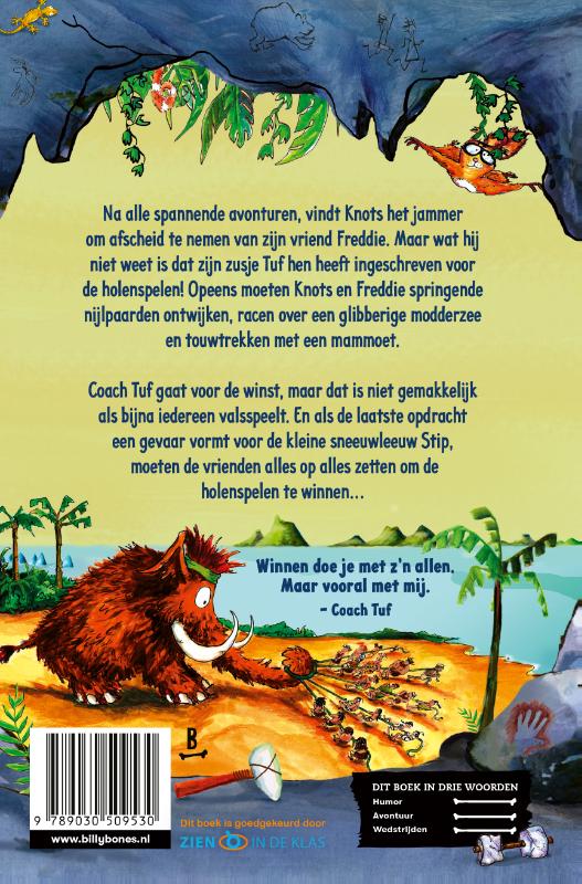 Achterkant van Knots en de holenspelen