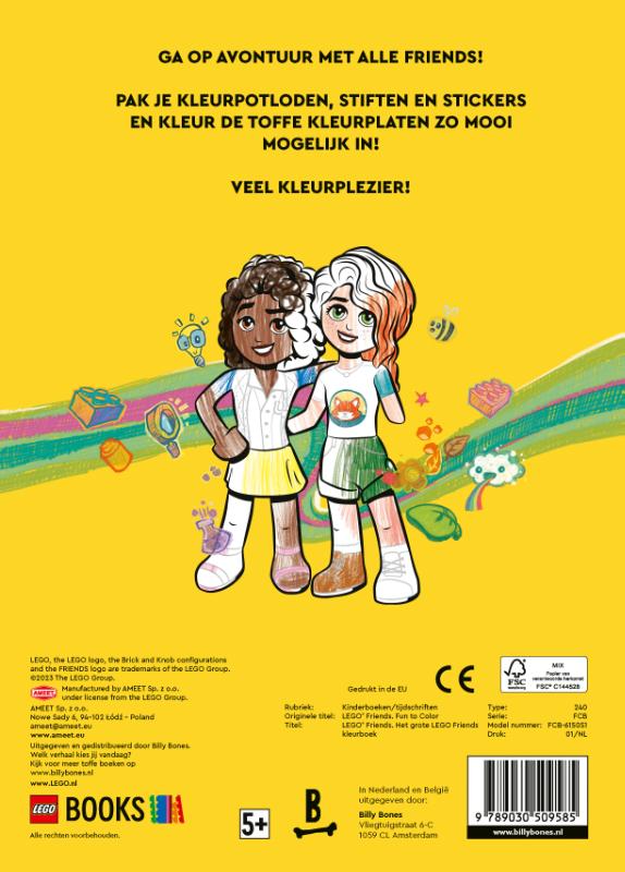 Achterkant van Het grote LEGO Friends kleurboek