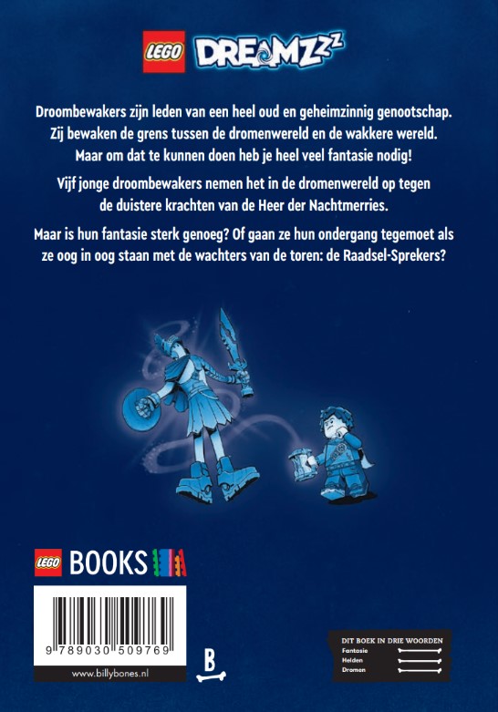 Achterkant van De droombewakers en de Raadsel-Sprekers