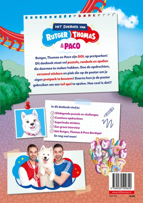 Achterkant van Het doeboek van Rutger, Thomas & Paco