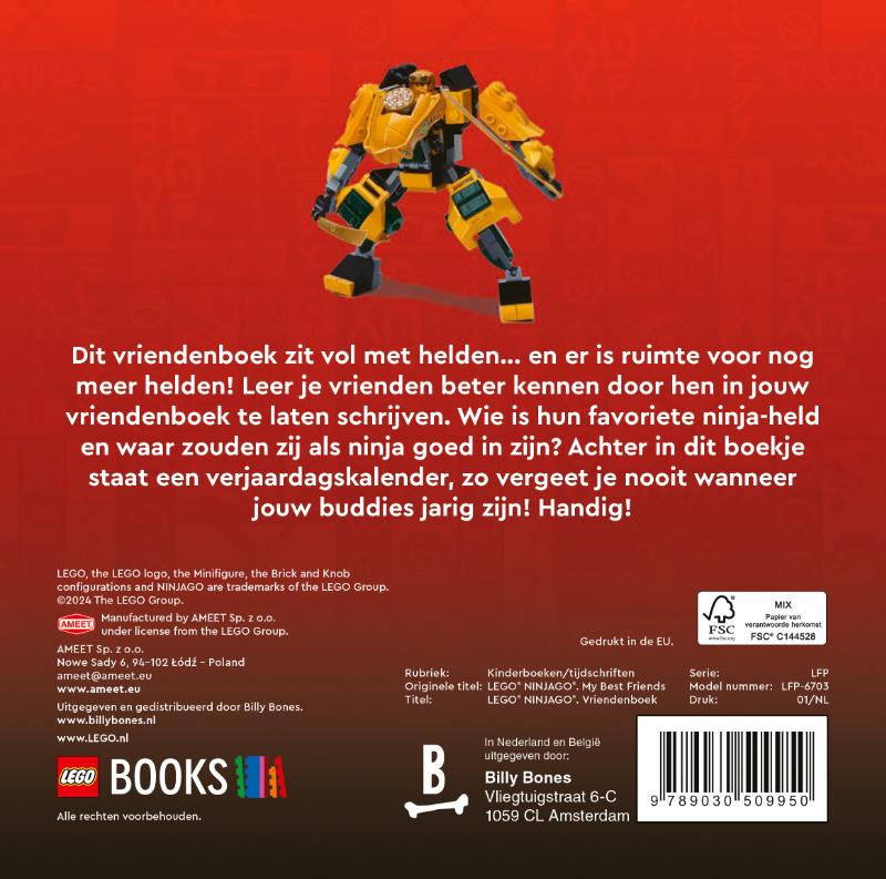 Achterkant van LEGO® Ninjago® - Vriendenboek