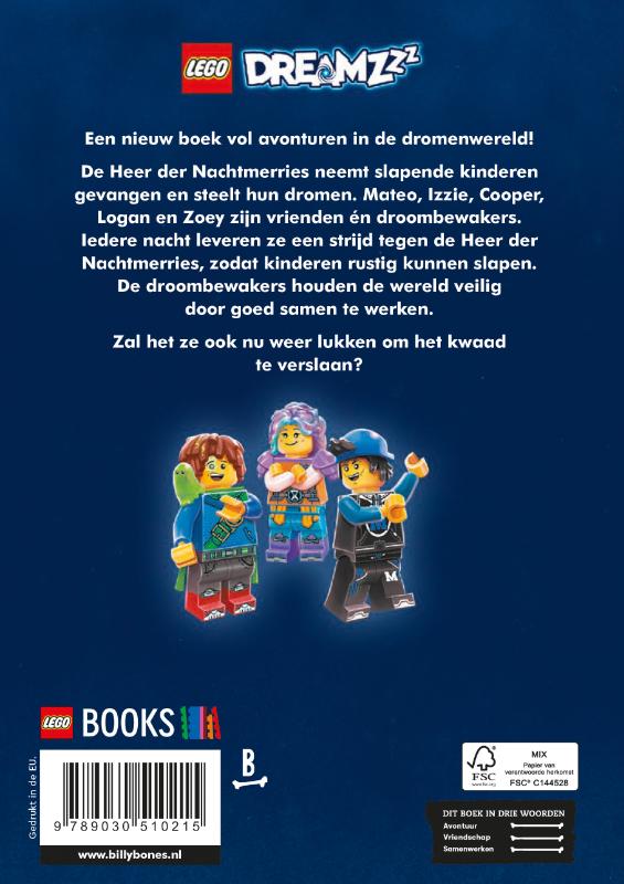 Achterkant van Avonturen van het droomteam