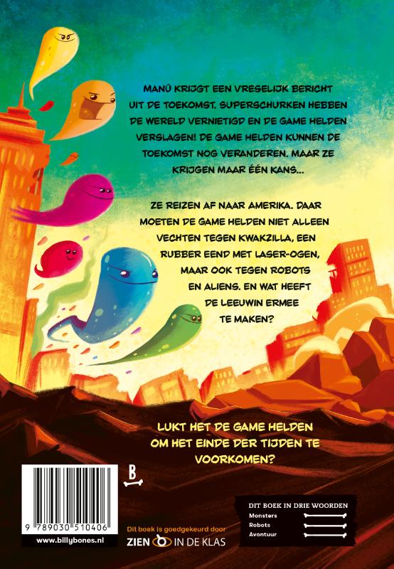 Achterkant van Game Helden tegen de superschurken