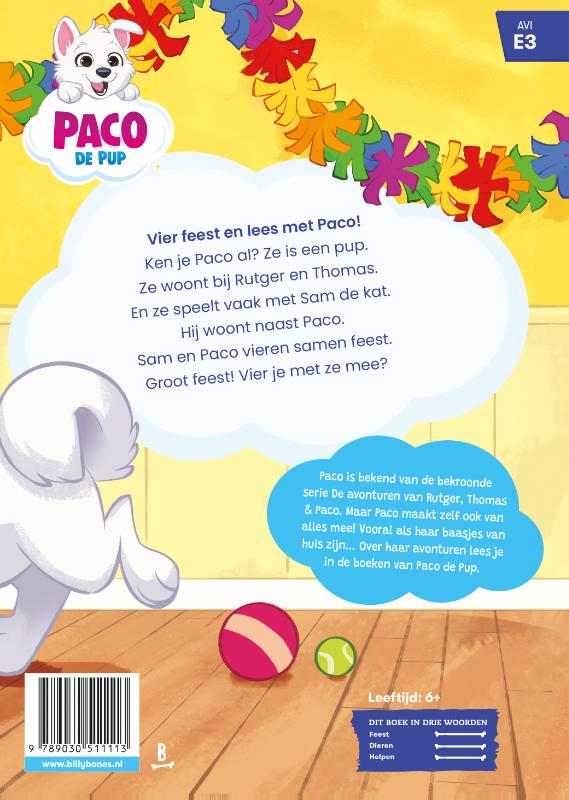Achterkant van Feest met Paco